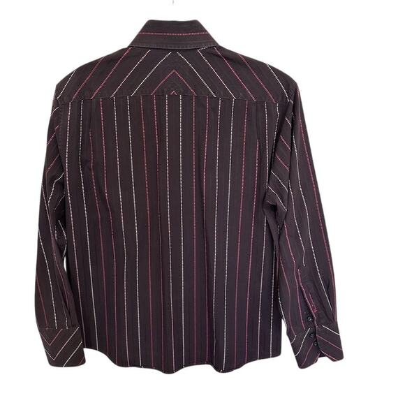 Ben Sherman Men's M Black Red Striped Long Sleeve Button-Up Standard Shirt - Picture 2 of 10